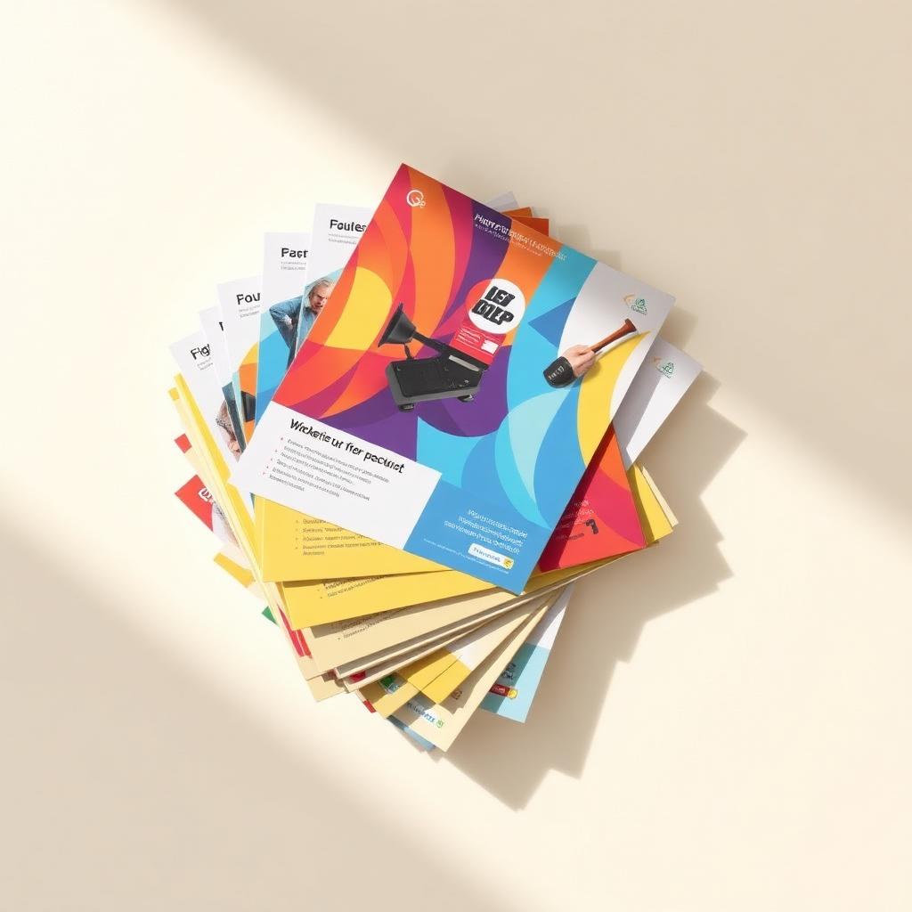 Stack of colorful custom flyers