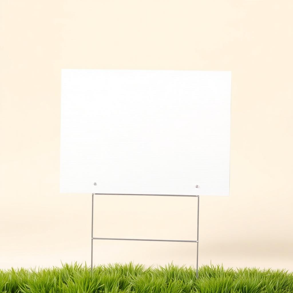 Blank white corrugated yard sign