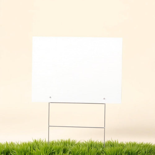 Blank white corrugated yard sign